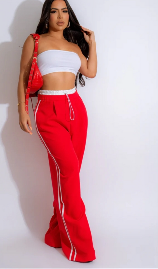 Red Track Pants Bottoms